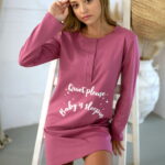 Γυναικείο Νυχτικό Χειμωνιάτικο Baby Is Sleeping Plus Size