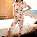 Γυναικεία Πιτζάμα Καλοκαιρινή  Palm Trees Κάπρι