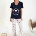 Γυναικεία Πιτζάμα Καλοκαιρινή Espresso (M)