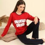 Γυναικεία Πιτζάμα Χειμωνιάτικη I Love You