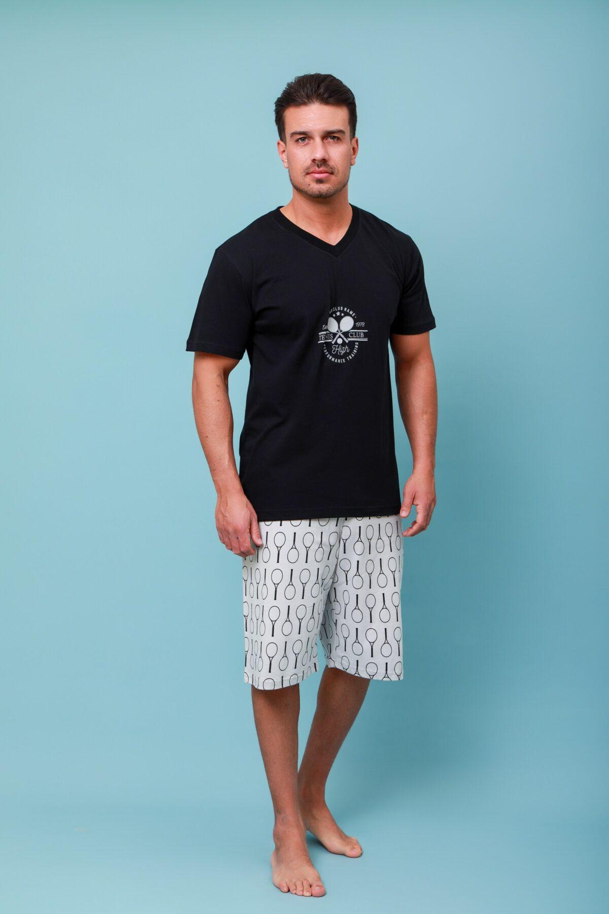 Ανδρική Πιτζάμα Καλοκαιρινή Ρακέτες - Image 3