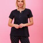 Γυναικεία Πιτζάμα Καλοκαιρινή Πουά Μακρύ Παντελόνι