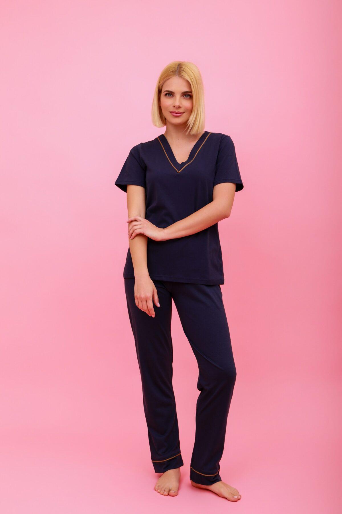 Γυναικεία Πιτζάμα Καλοκαιρινή Μακρύ Παντελόνι Combo - Image 3