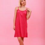 Γυναικείο Νυχτικό Καλοκαιρινό Πουά με σούρα