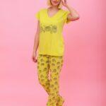 Γυναικεία Πιτζάμα Καλοκαιρινή Μακρύ Παντελόνι  Γάτες Plus size