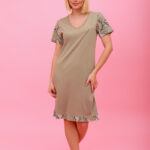 Γυναικείο Νυχτικό Καλοκαιρινό Snake Κοντό μανίκι Plus size