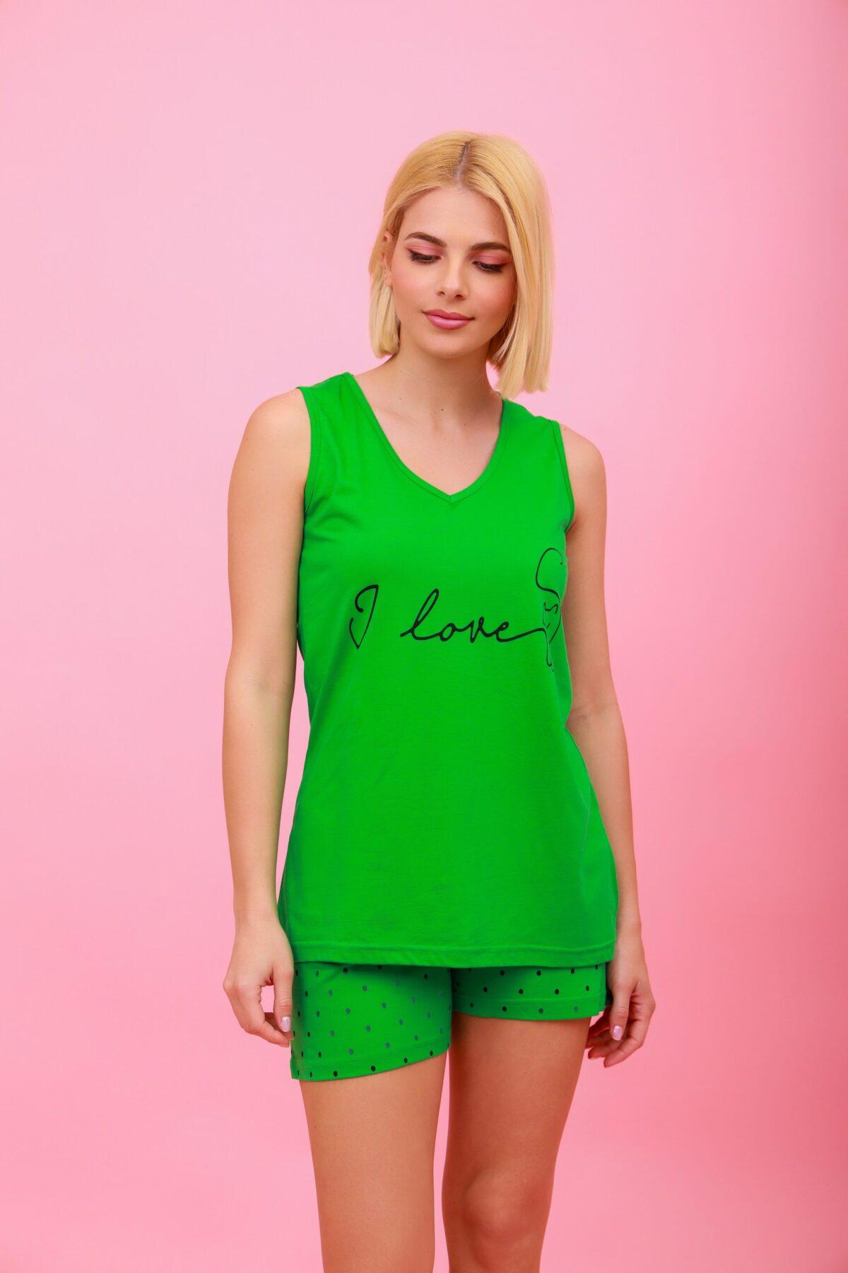 MO6A9748_resized Γυναικεία Πιτζάμα Καλοκαιρινή I Love Αμάνικο Βερμούδα - Image 4