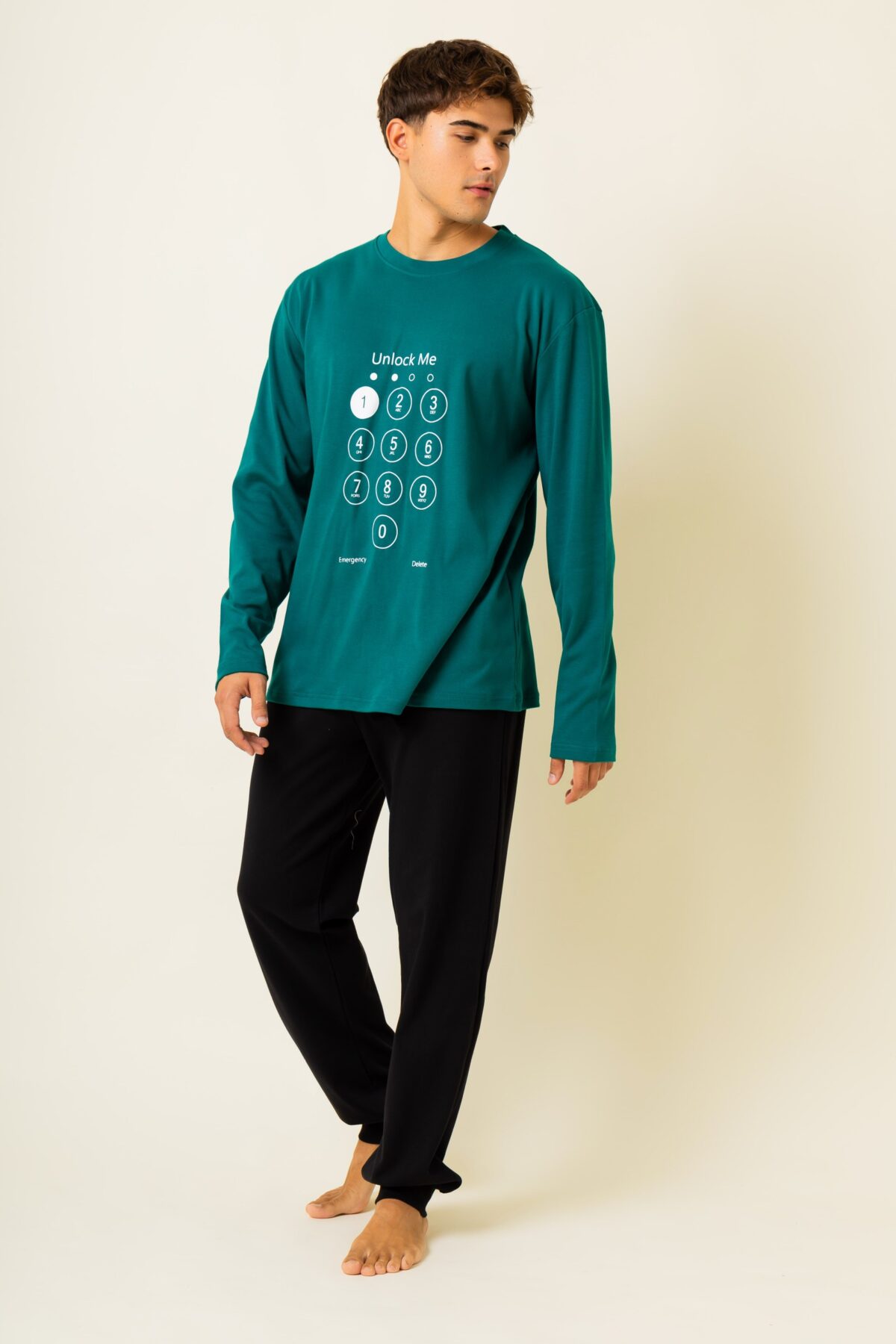 912-2 Ανδρική Πιτζάμα Χειμωνιάτικη Unlock me - Image 1