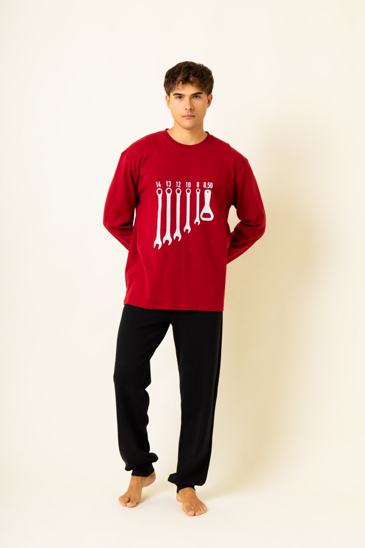 917-2 Ανδρική Πιτζάμα Χειμωνιάτικη Keys - Image 1