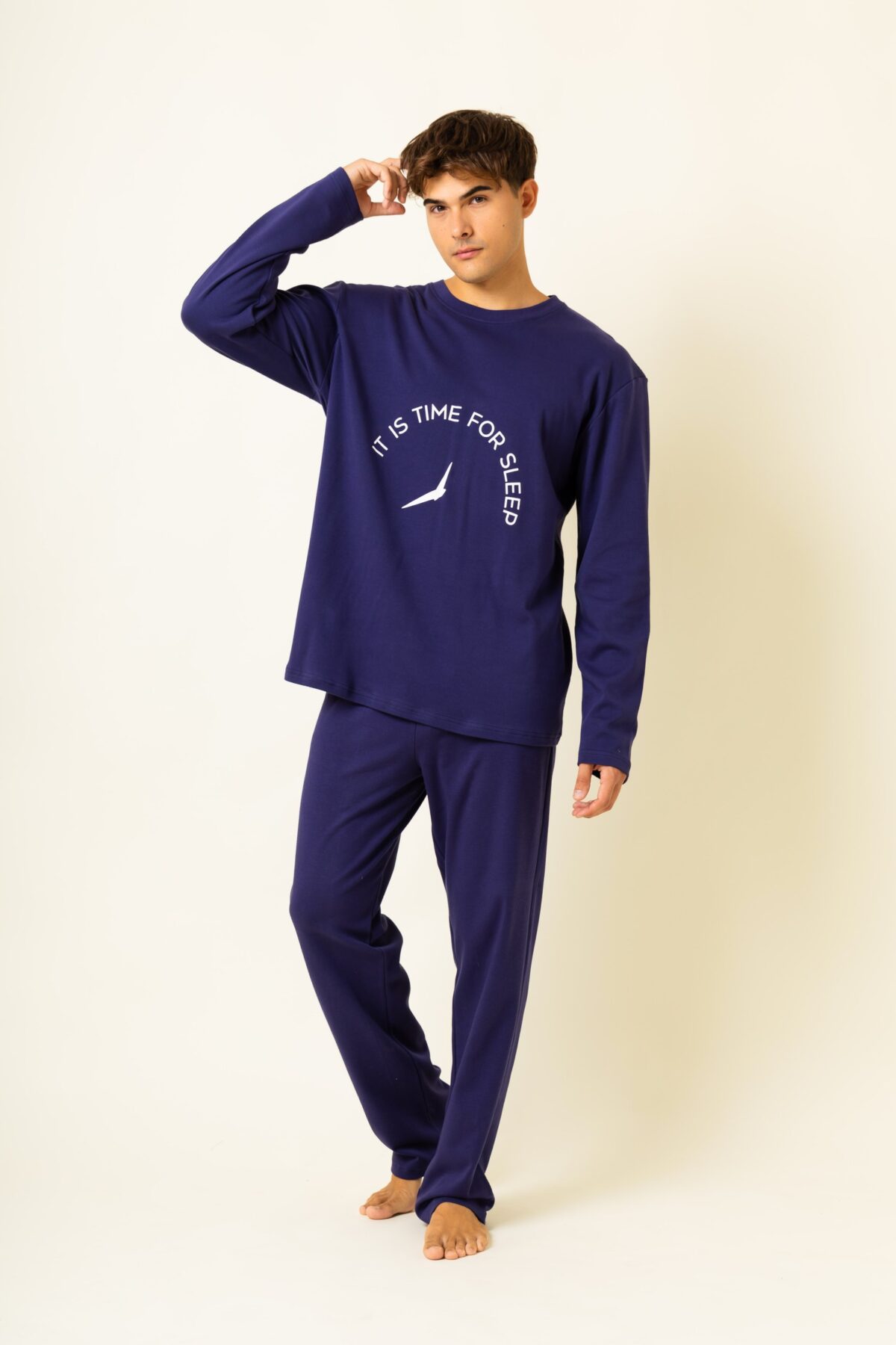 920-2 Ανδρική Πιτζάμα Χειμωνιάτικη Time for sleep - Image 1