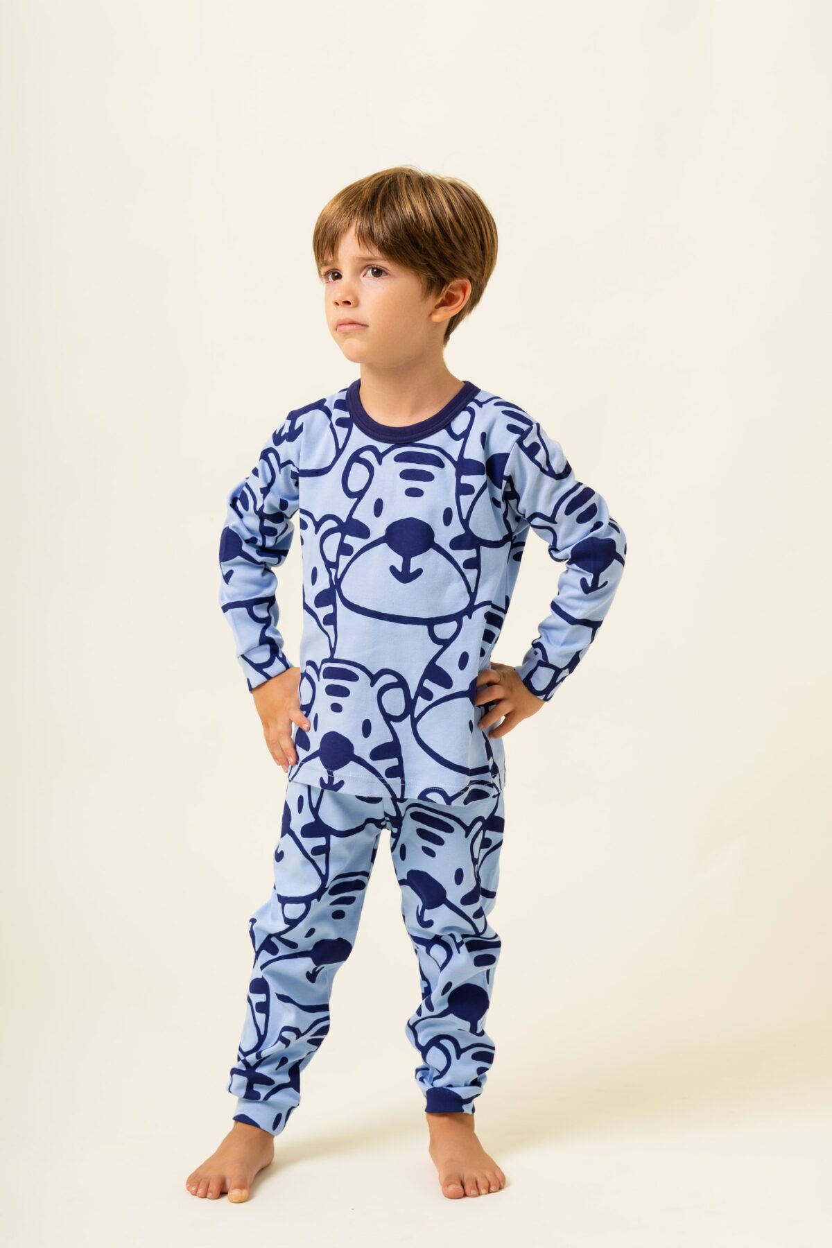 957-2 Παιδική Πιτζάμα Χειμωνιάτικη Tiger - Image 1