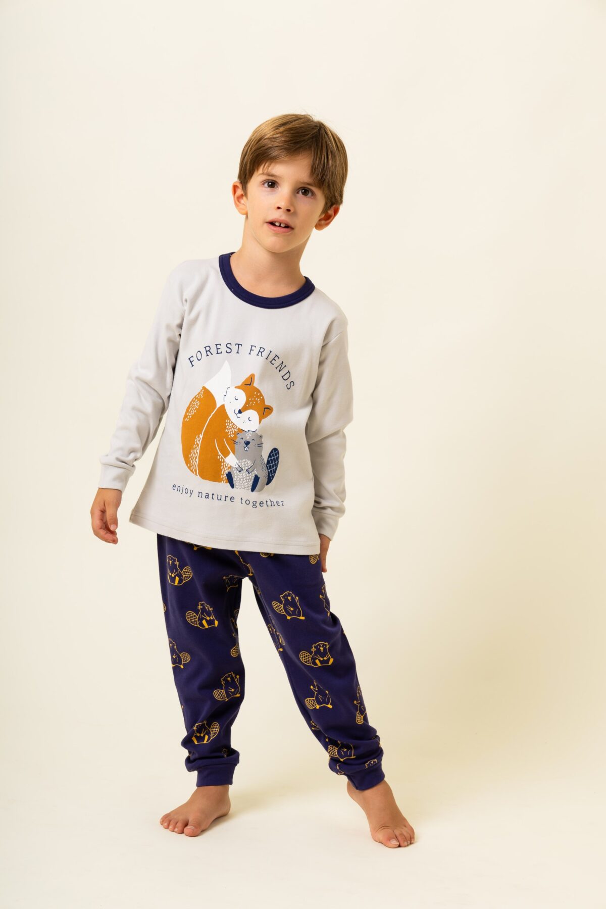 961-2 Παιδική Πιτζάμα Χειμωνιάτικη Κάστορας - Image 1