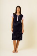 Γυναικείο Νυχτικό Καλοκαιρινό  Πουά Κοντό μανίκι - Image 3